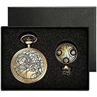 Los mejores  - Reloj de bolsillo de Yisuya- con cadena colgante para hombre- diseño de estilo retro de Doctor Who- color bronce antiguo…
